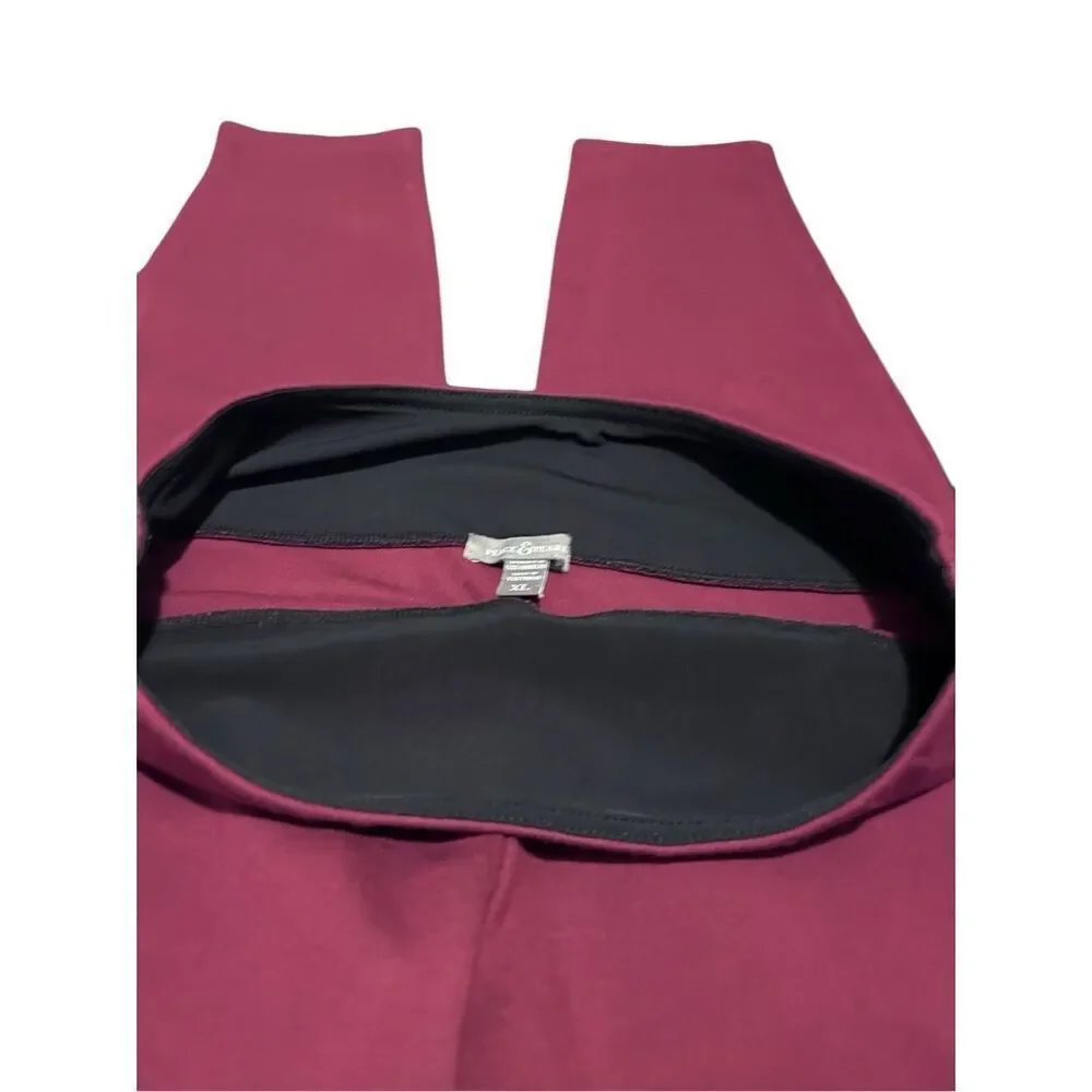 Peace & Pearls Burgundy Women’s Size XL Slip On Activewear Casual Pants